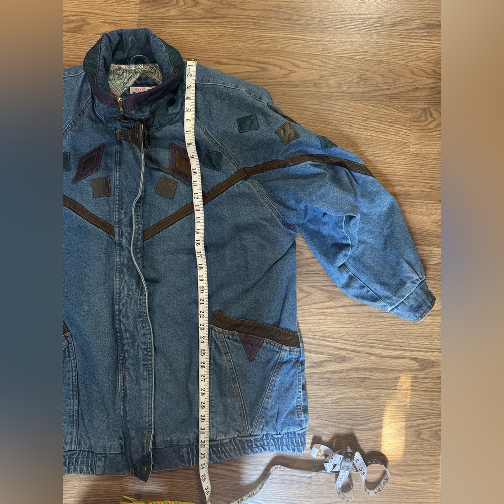 Vintage Current Seen denim patchwork jacket featu… - image 2
